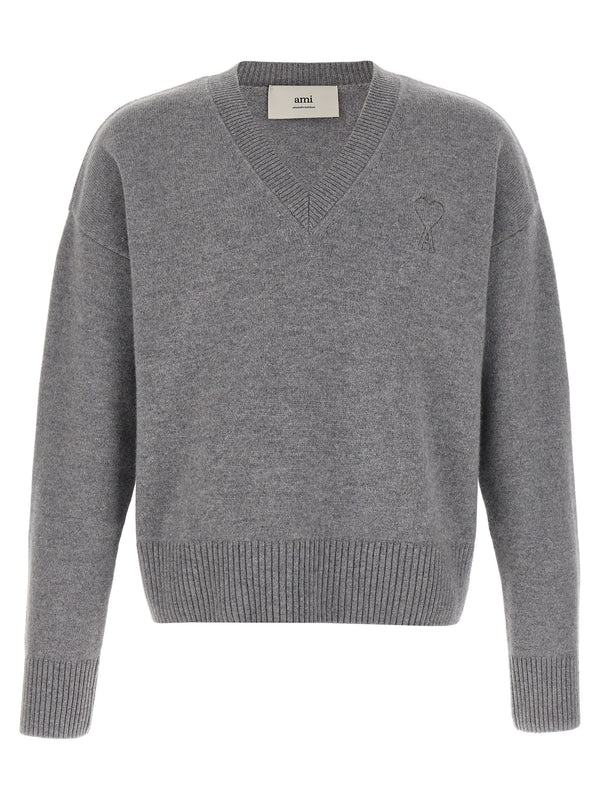 Ami Paris Puff Logo Patch Sweater