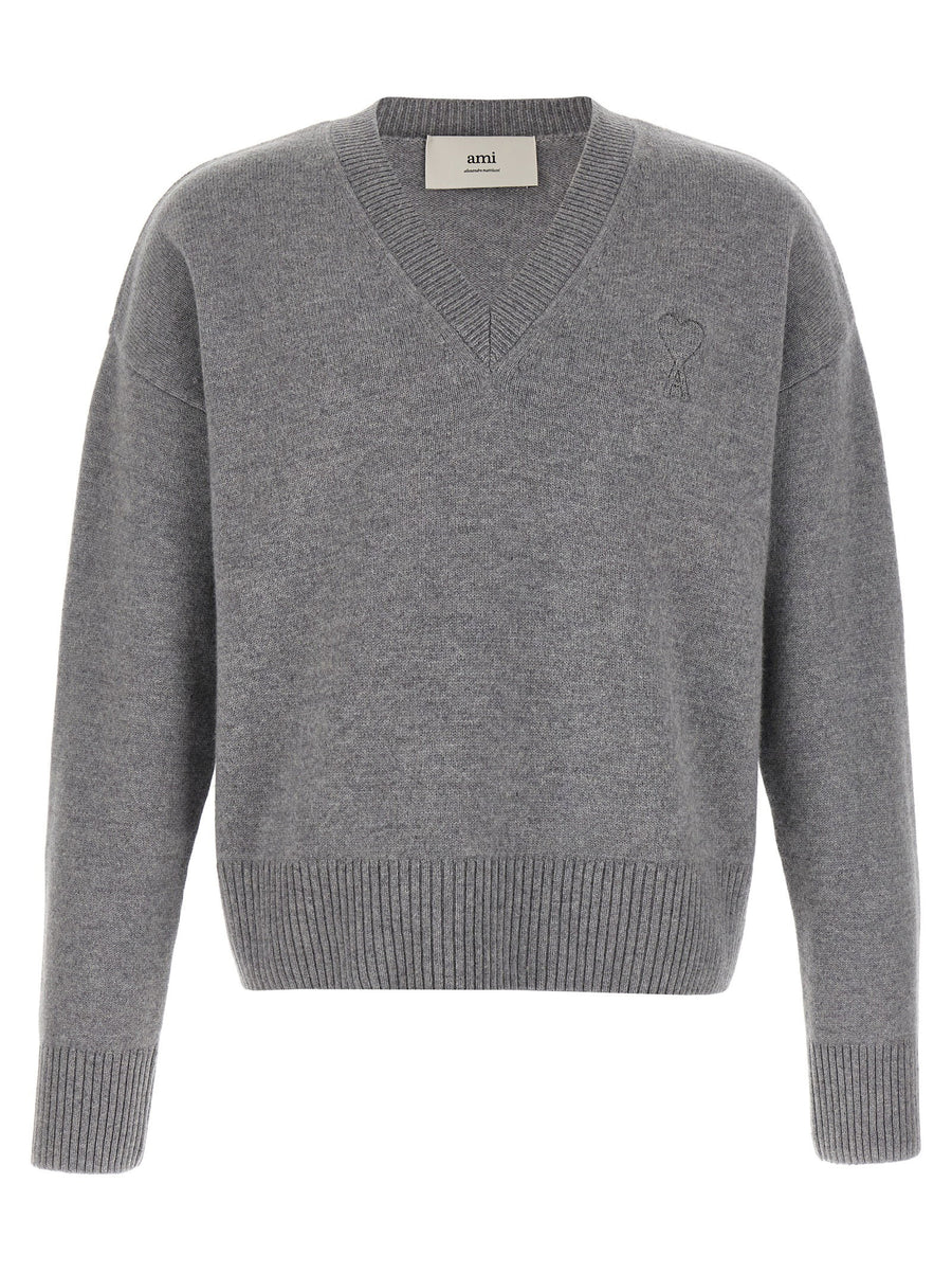 Ami Paris Puff Logo Patch Sweater