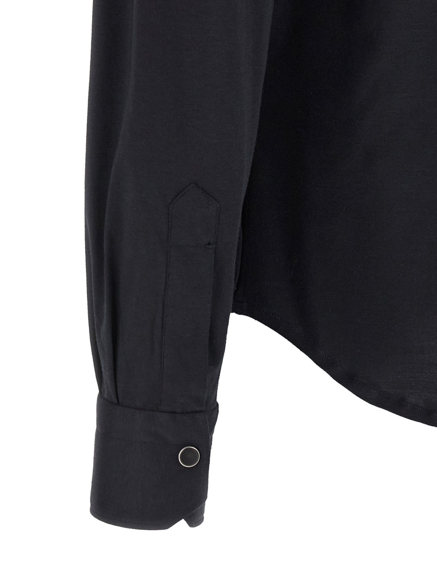 Kiton Buba Shirt For Men 100 Percent Cotton Front Snap Closure Everyday Elegance With Front Pockets