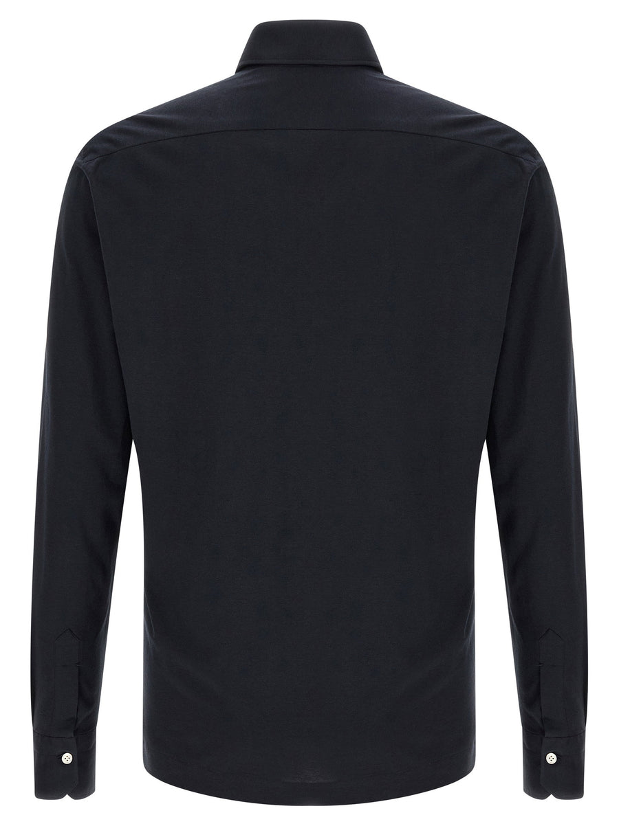 Kiton Positano Polo Shirt Blue 100 Percent Cotton Luxury For Men