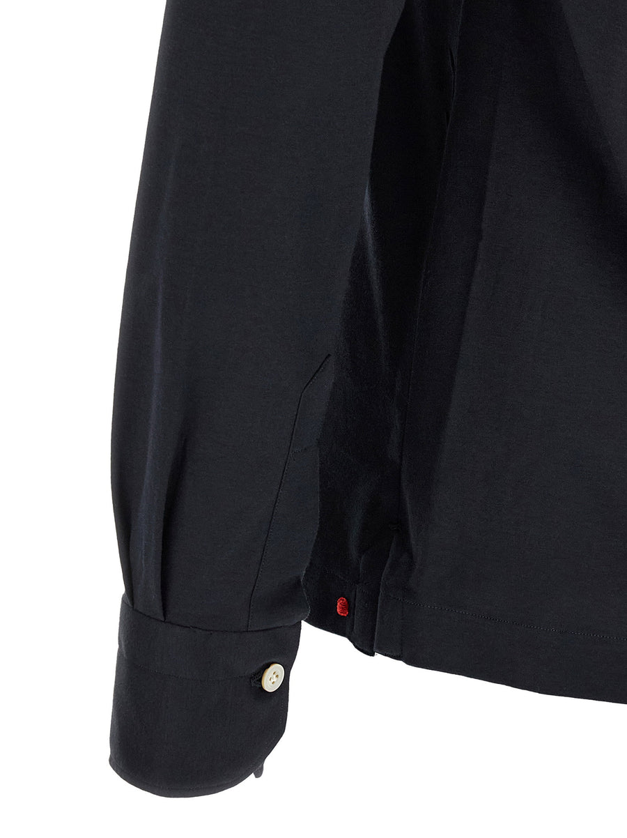 Kiton Positano Polo Shirt Blue 100 Percent Cotton Luxury For Men