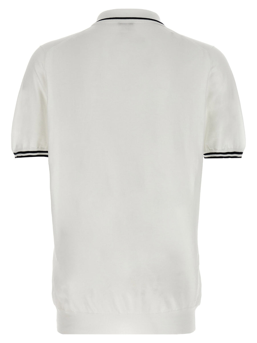 Kiton Ciro Polo Shirt for Men Luxury Cotton With Contrast Detailing and Half Zip Collar
