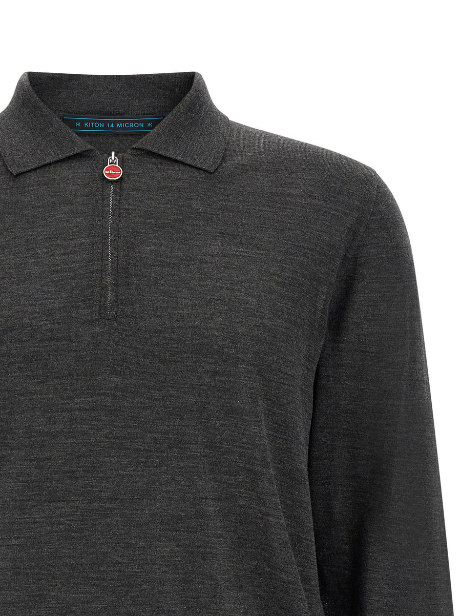 Kiton Wool Polo Shirt 14 Microns