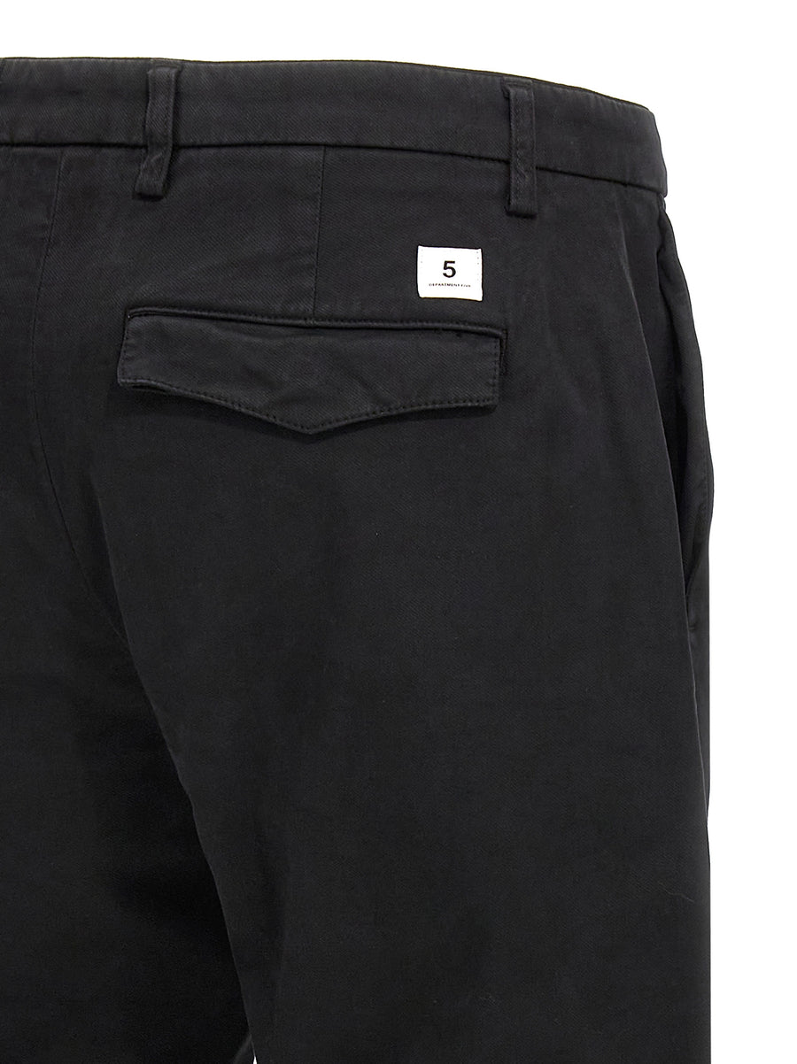 Department 5 Prince Pants Black Cotton Blend Trousers For Men With True To Size Fit Luxury Smart Casual Wardrobe Staple