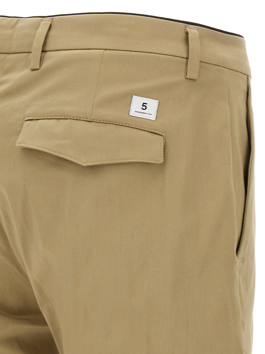 Department 5 Prince Pants Cropped Modern Silhouette In Beige Stretch Cotton For Men Premium Everyday Comfort