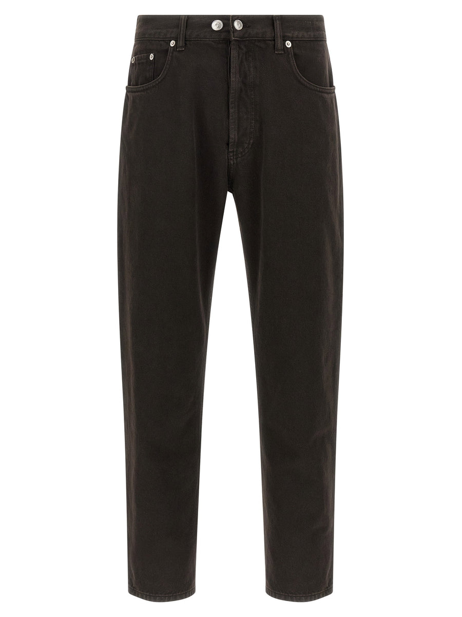 Department 5 Musso Black Cropped Jeans One Hundred Percent Cotton Tapered Leg