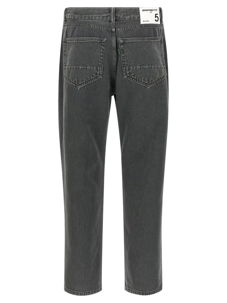 Department 5 Musso Jeans For Men Premium Gray Garment-Dyed Cropped Denim With Tapered Straight Leg