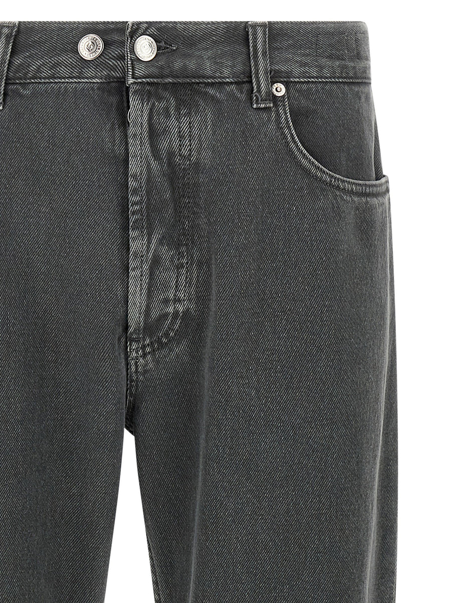 Department 5 Musso Jeans For Men Premium Gray Garment-Dyed Cropped Denim With Tapered Straight Leg