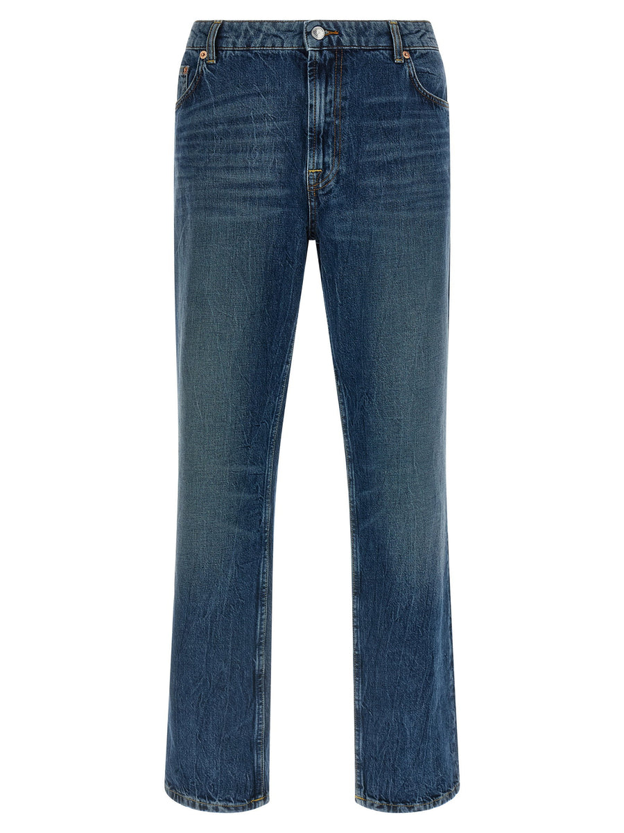 Department 5 Stones Jeans For Men Timeless Versatile 100 Percent Cotton Stonewashed Blue Denim Straight Leg
