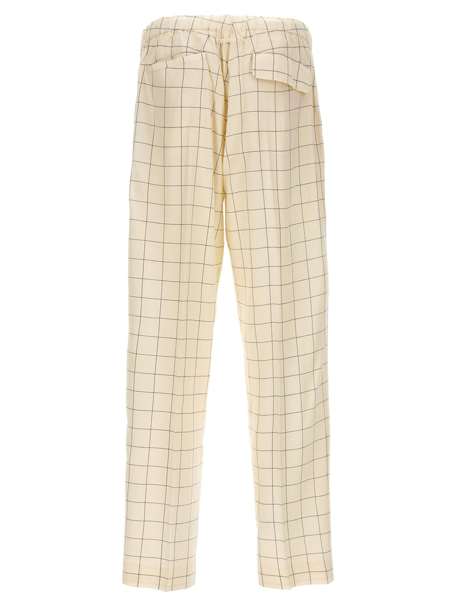 Undercover Checkered Pants For Men Luxury Rayon Blend With Drape And Allover Pattern