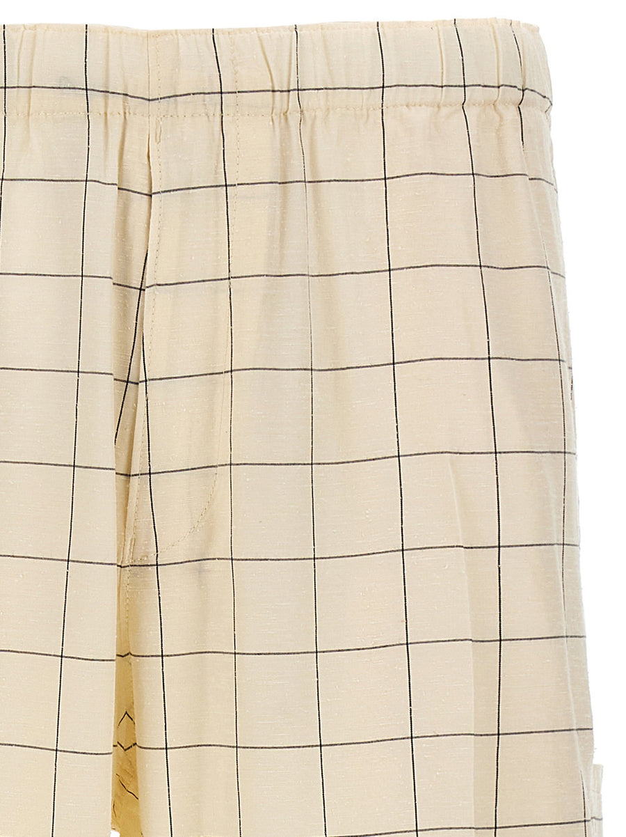 Undercover Checkered Pants For Men Luxury Rayon Blend With Drape And Allover Pattern