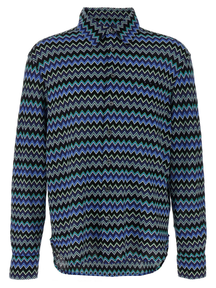 Missoni Zigzag Shirt For Men Multicolor 100 Percent Cotton Bold Pattern Everyday Luxury