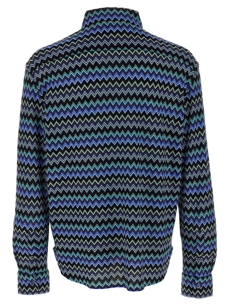 Missoni Zigzag Shirt For Men Multicolor 100 Percent Cotton Bold Pattern Everyday Luxury