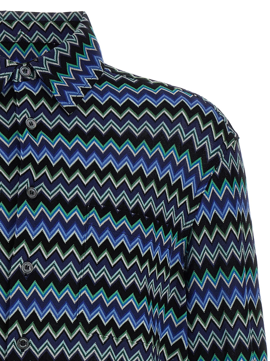 Missoni Zigzag Shirt For Men Multicolor 100 Percent Cotton Bold Pattern Everyday Luxury