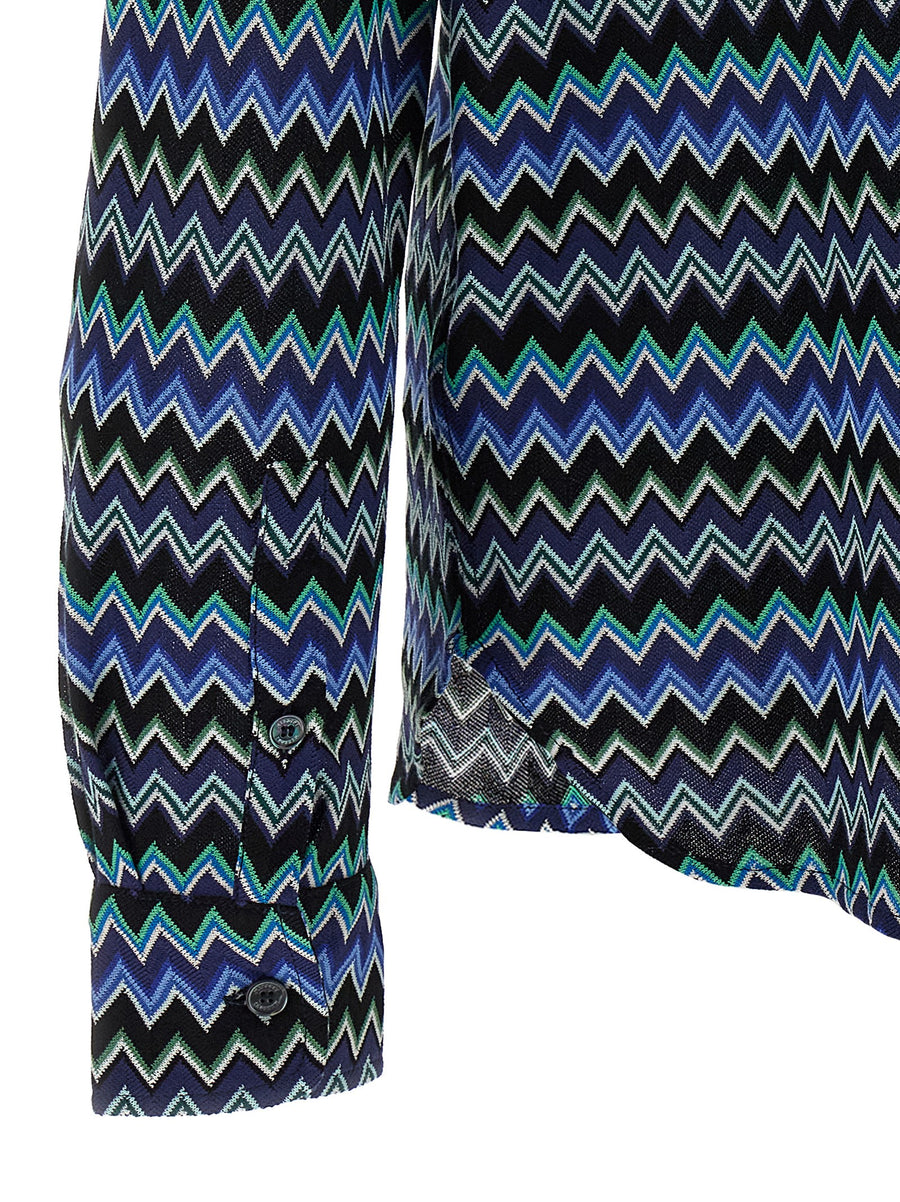 Missoni Zigzag Shirt For Men Multicolor 100 Percent Cotton Bold Pattern Everyday Luxury