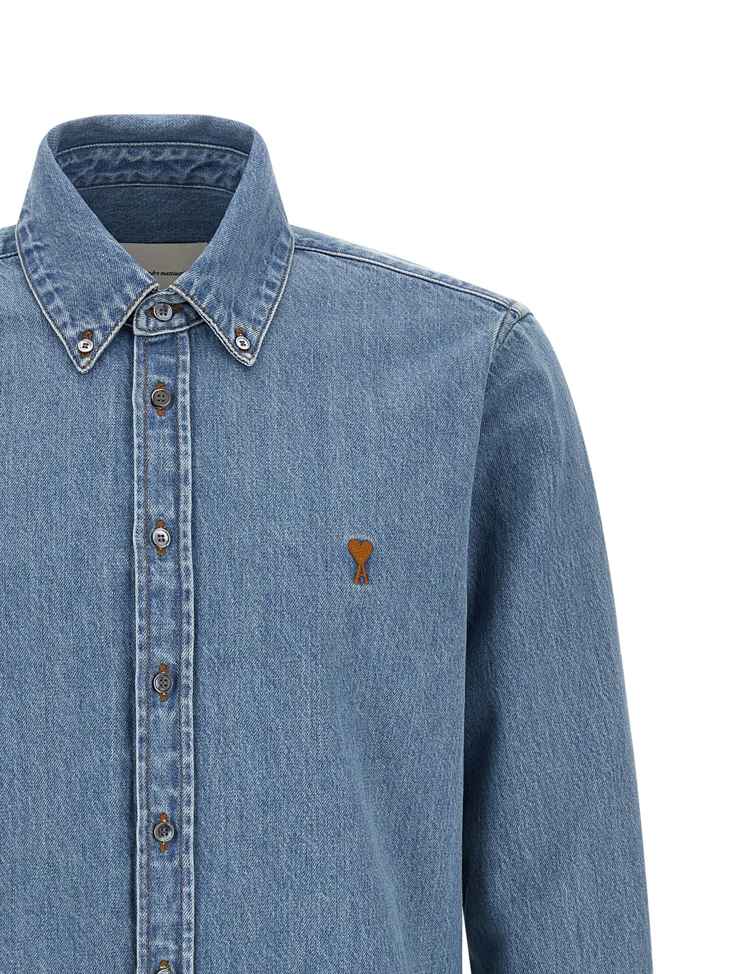 Ami Paris Ami De Coeur Denim Shirt