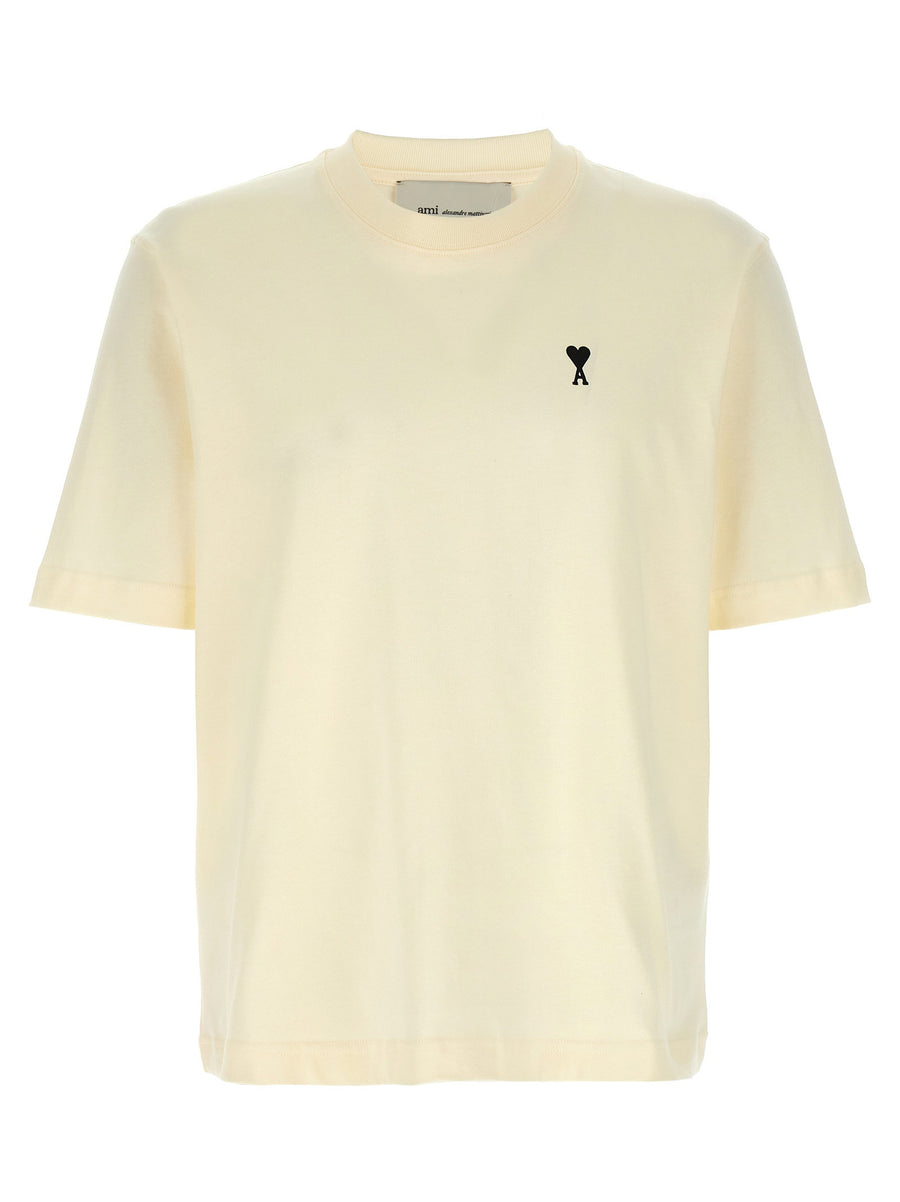 Ami Paris Place Des Victoires Cotton T Shirt For Women Beige