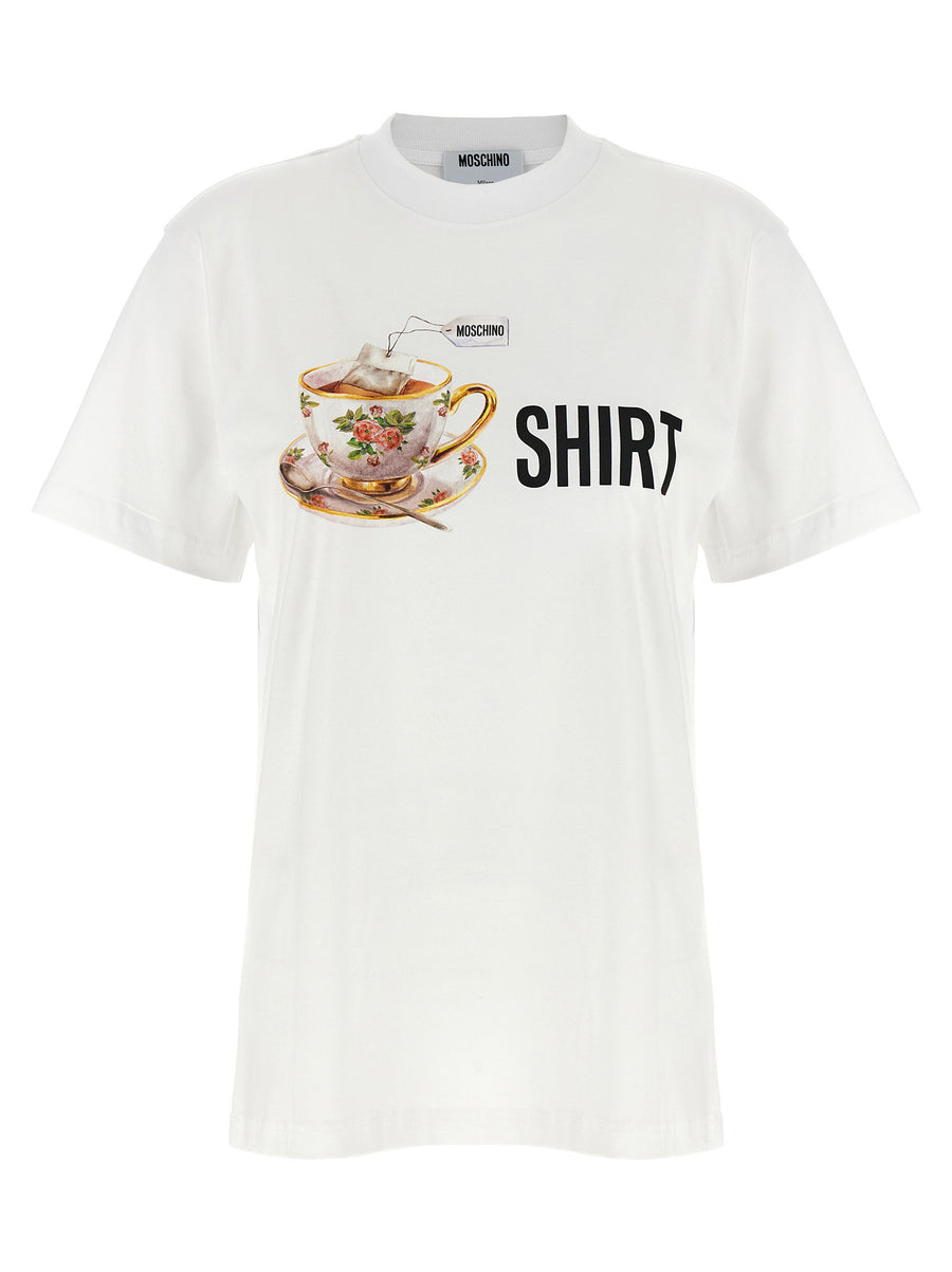 Moschino Printed T Shirt For Women Organic Cotton Front Logo Print Versatile Everyday Wear