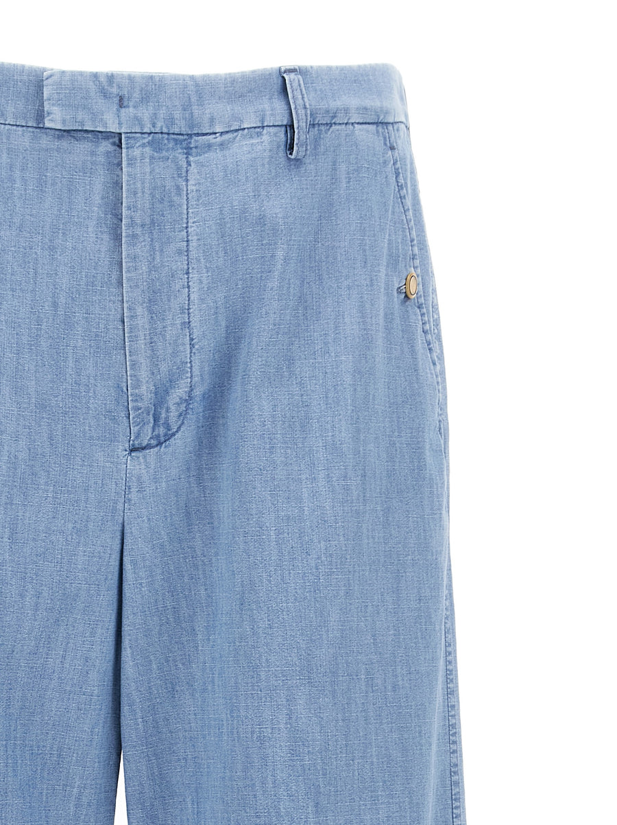Valentino Garavani Turn Up Jeans For Women With High Rise Wide Leg And Turned Hem
