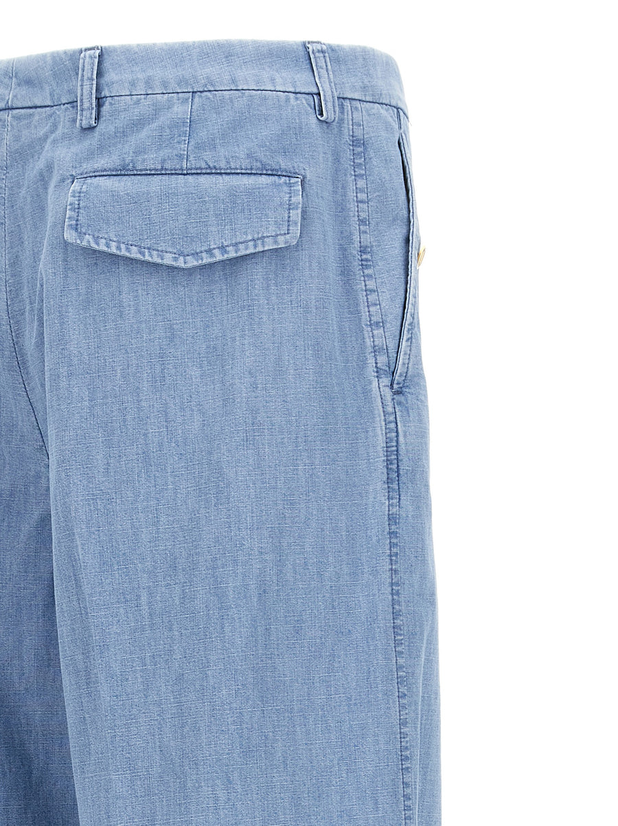 Valentino Garavani Turn Up Jeans For Women With High Rise Wide Leg And Turned Hem