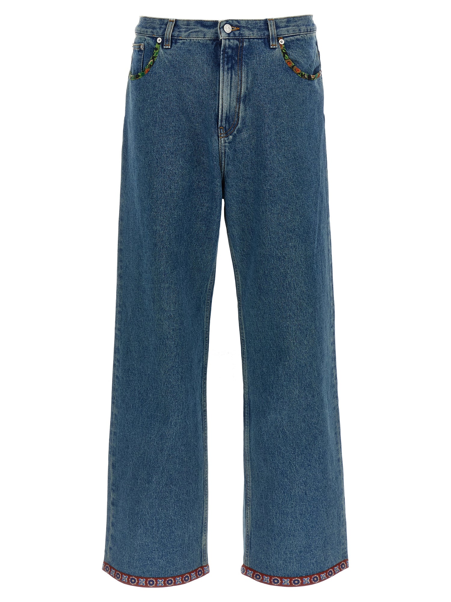 Valentino Garavani Floral Insert Jeans