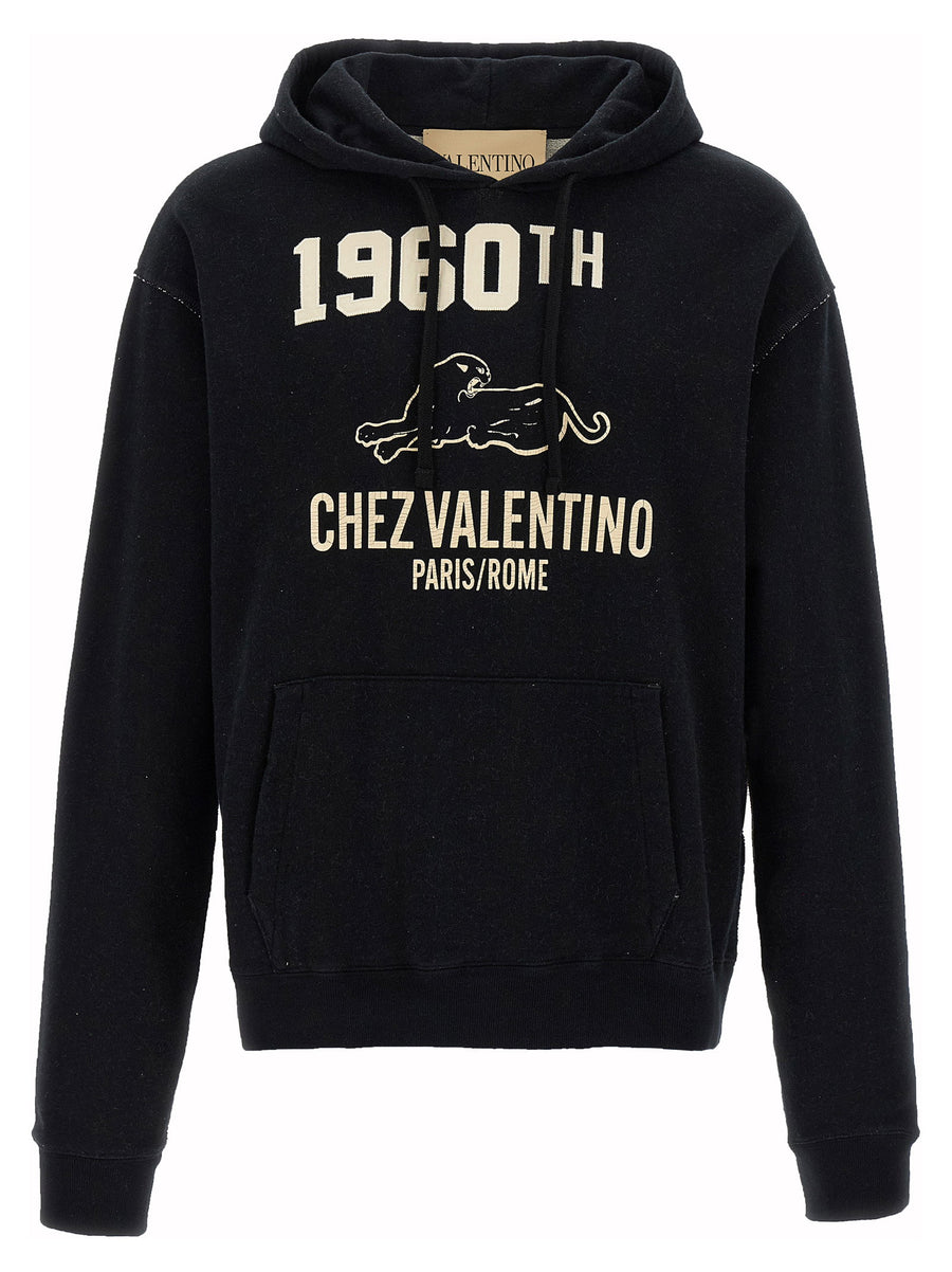 Valentino Garavani Hoodie Front Print Chest Patch Premium Cotton for Men Streetwear Everyday Comfort