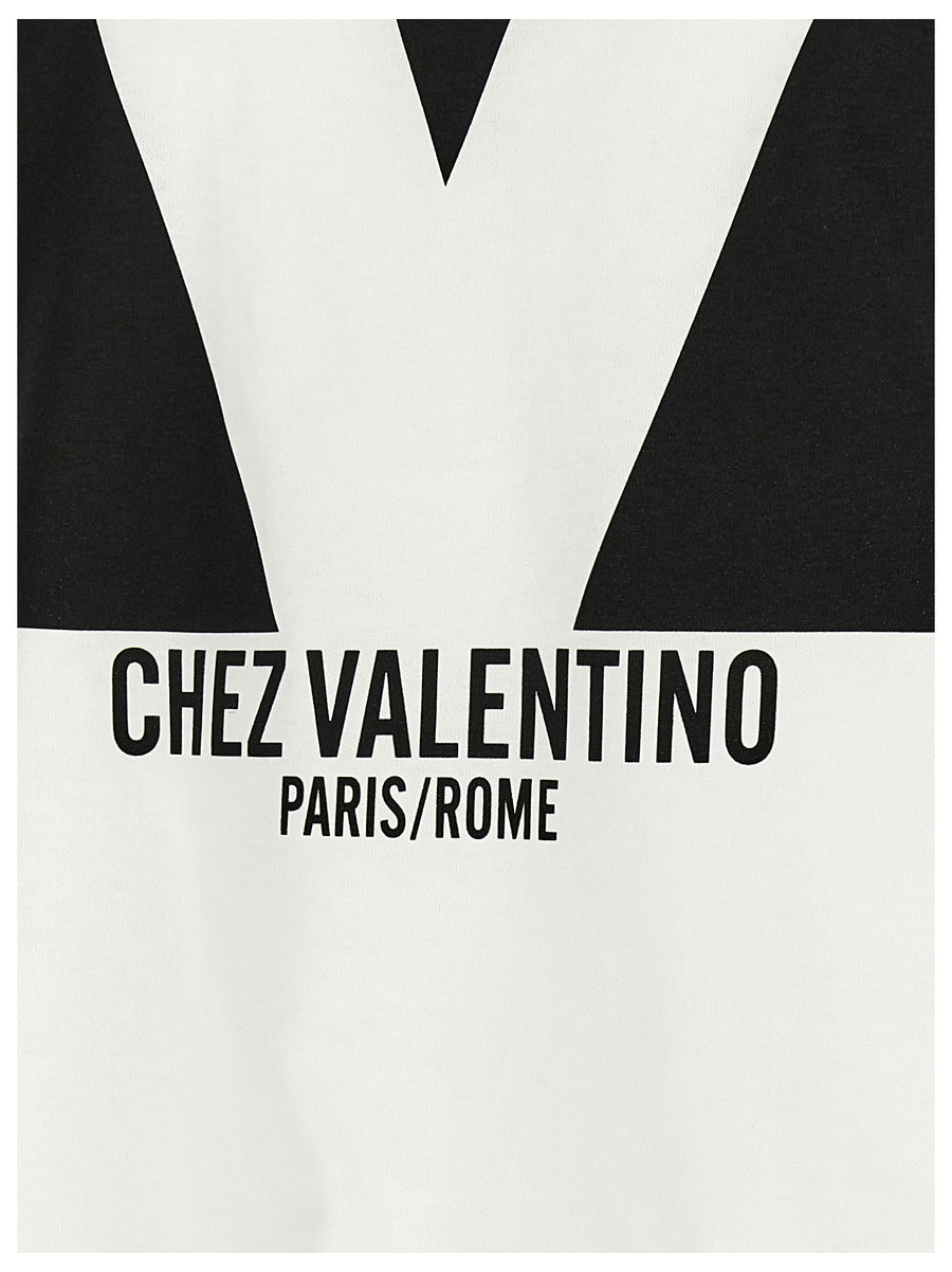Valentino Garavani Chez Valentino T Shirt for Men Luxury Cotton Crew Neck Minimalist Streetwear