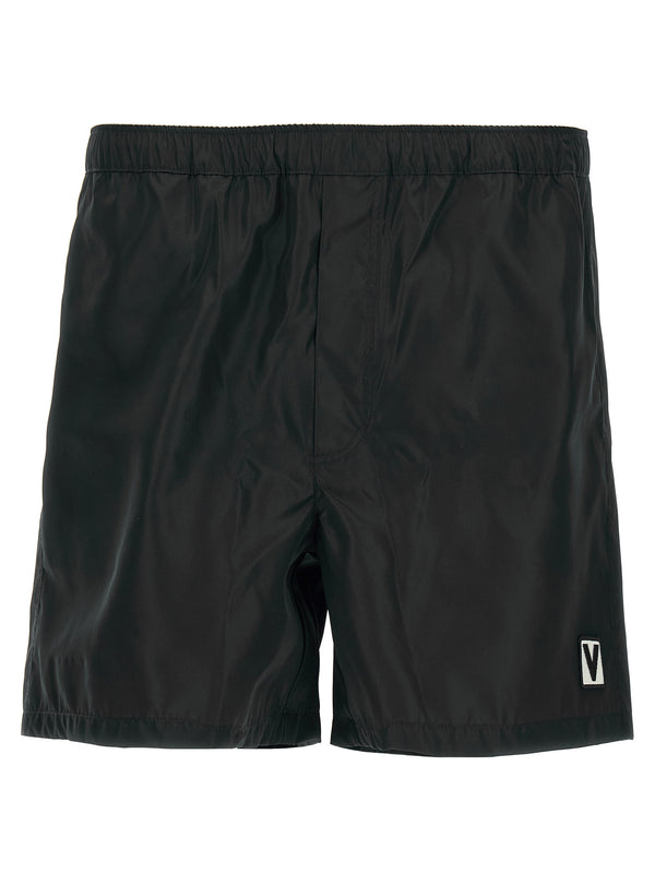Valentino Swimsuit By Valentino Garavani Chez Valentino For Women Black Nylon With Drawstring Waist Pockets
