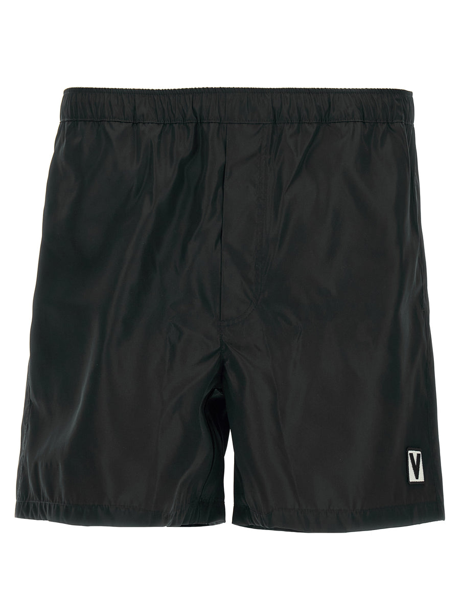Valentino Swimsuit By Valentino Garavani Chez Valentino For Women Black Nylon With Drawstring Waist Pockets
