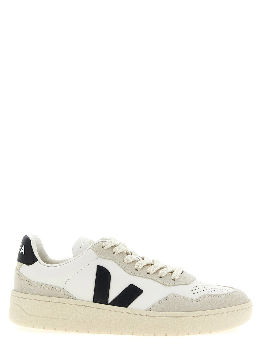 Veja V90 Sneakers White Black 100 Percent Organic Leather Men