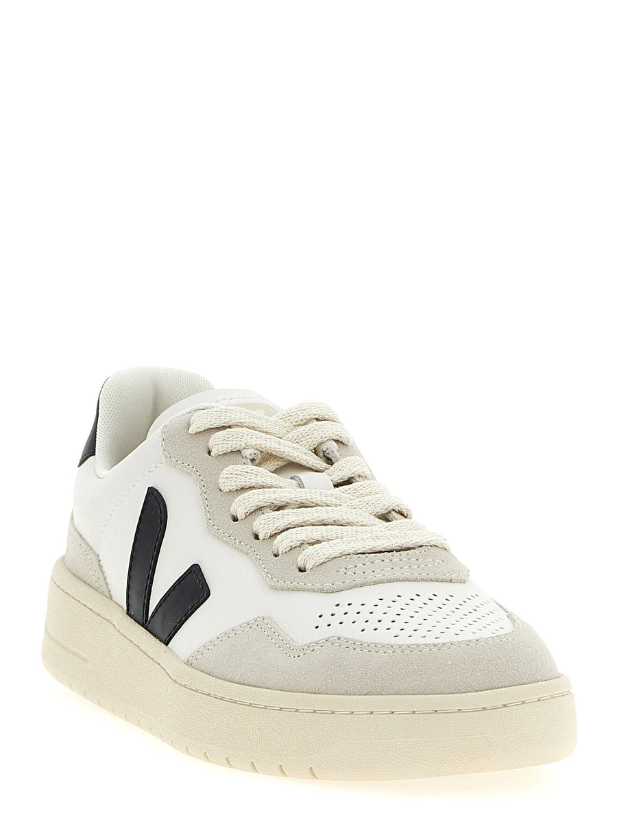 Veja V90 Sneakers White Black 100 Percent Organic Leather Men