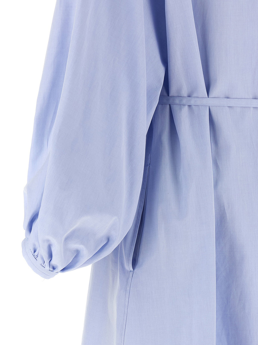 Loulou De Saison Vitti Dress Light Blue Cotton Midi With Button Front For Women Elegant Everyday