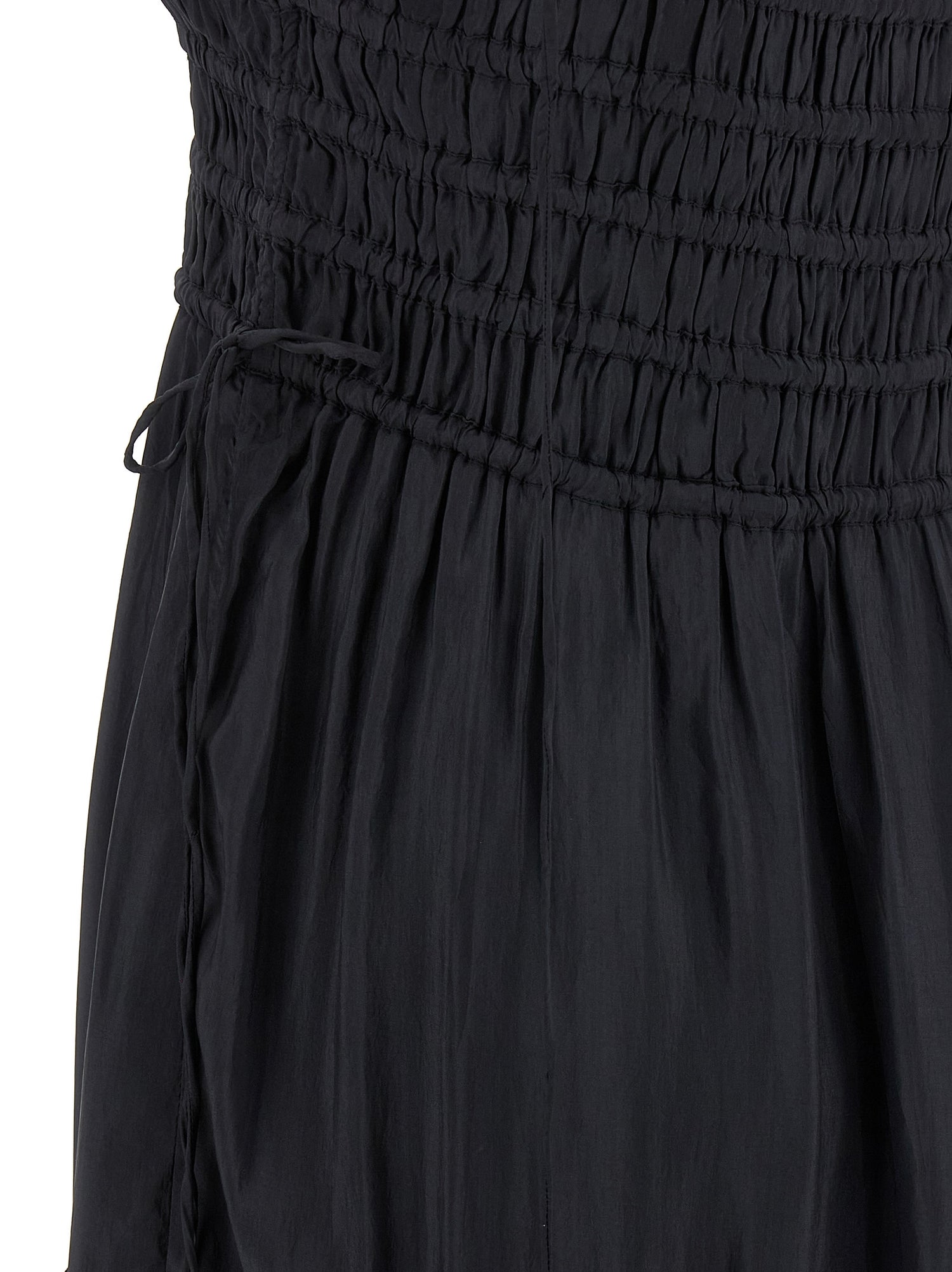 Ganni Black Smock Tie Dress
