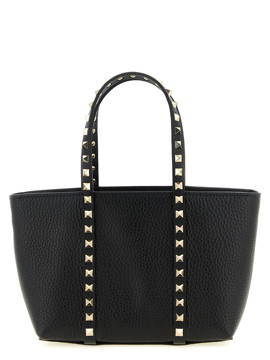 Valentino Garavani Rockstud Mini Shopping Bag Hammered Calfskin Leather For Women City Chic