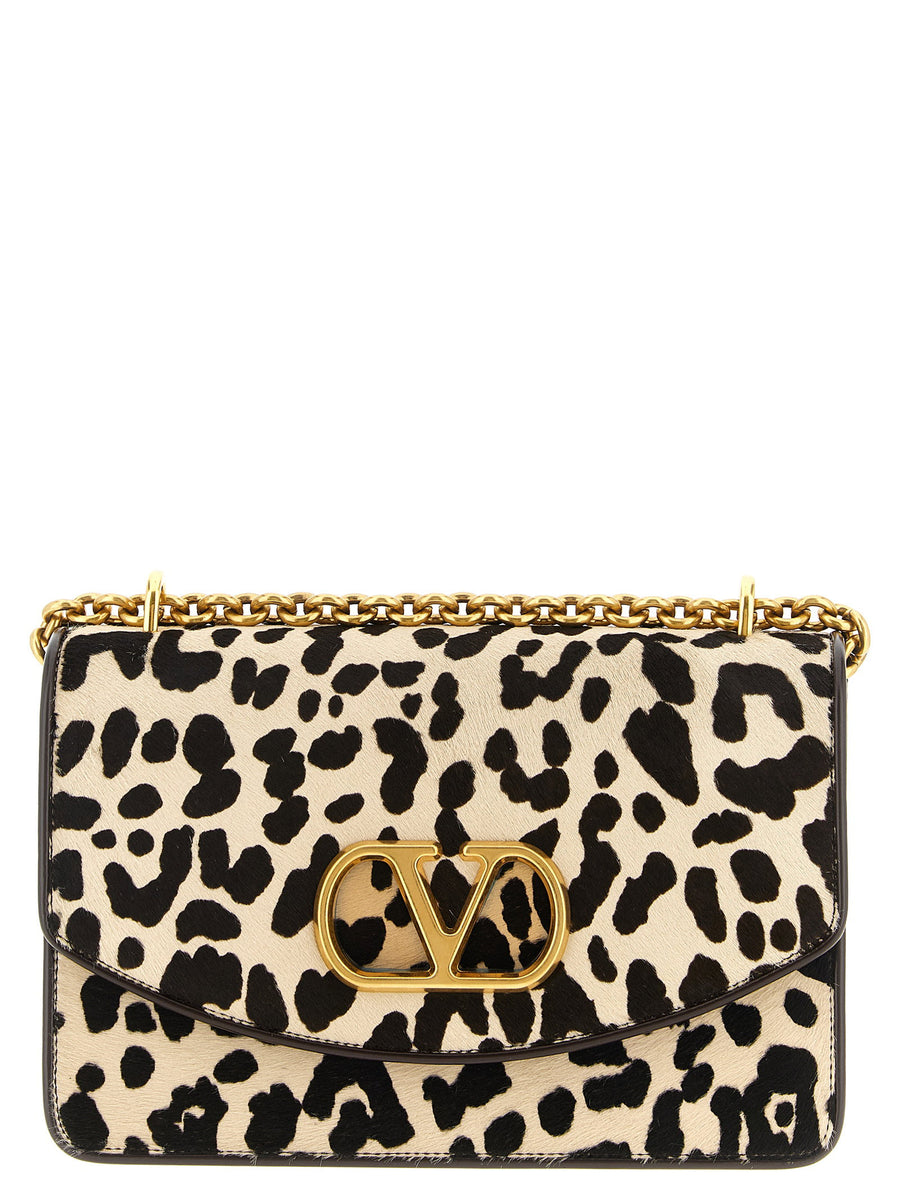 Valentino Garavani Vain Shoulder Bag Multicolor Pony Print Calfskin Leather Magnetic Closure Statement Piece For Women