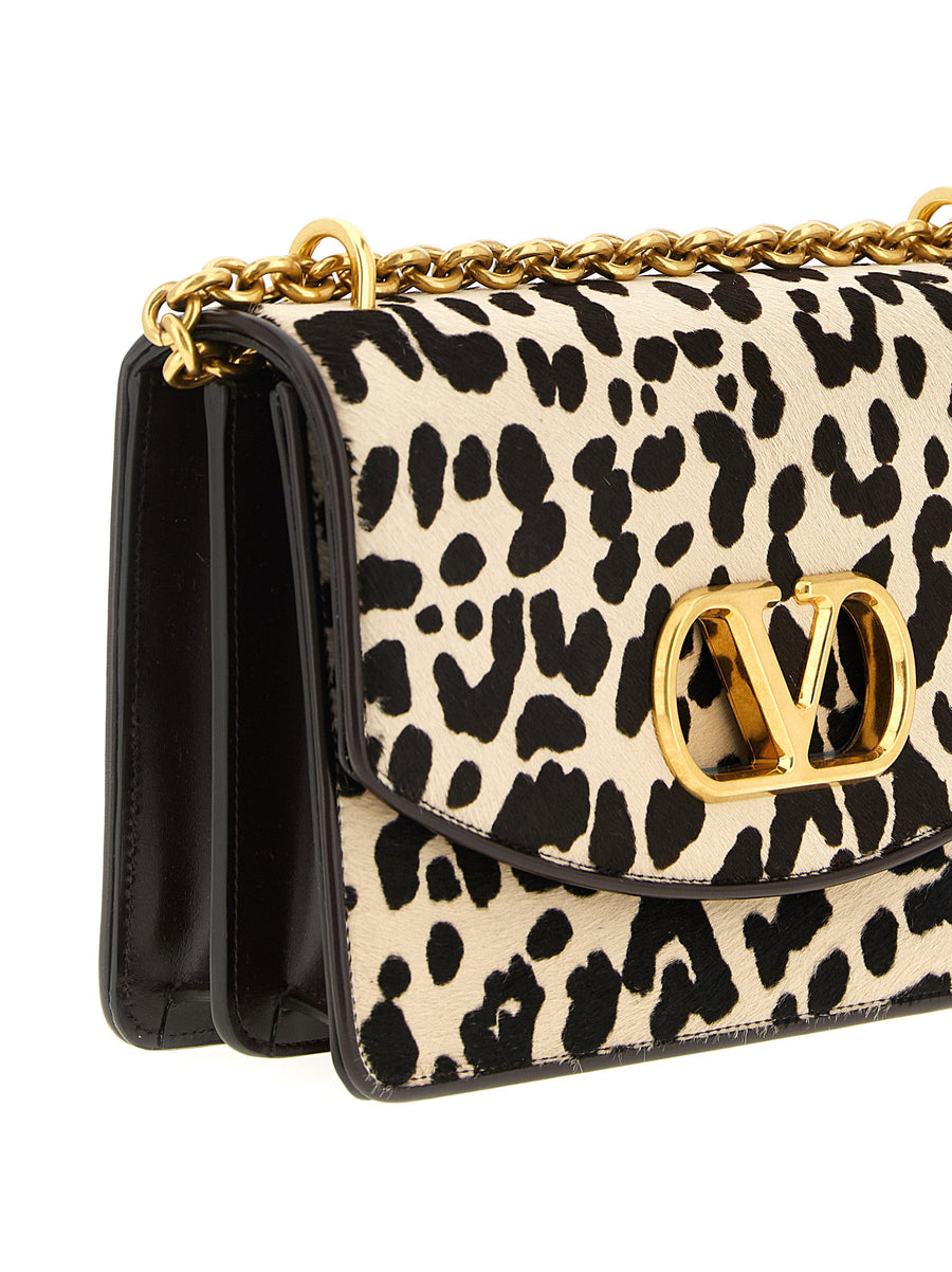 Valentino Garavani Vain Shoulder Bag Multicolor Pony Print Calfskin Leather Magnetic Closure Statement Piece For Women
