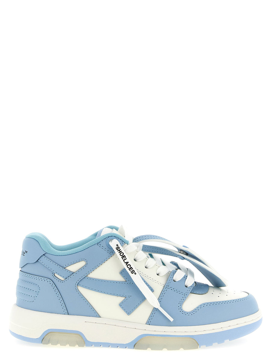 Off White Out Of Office Sneakers Light Blue Calfskin Leather