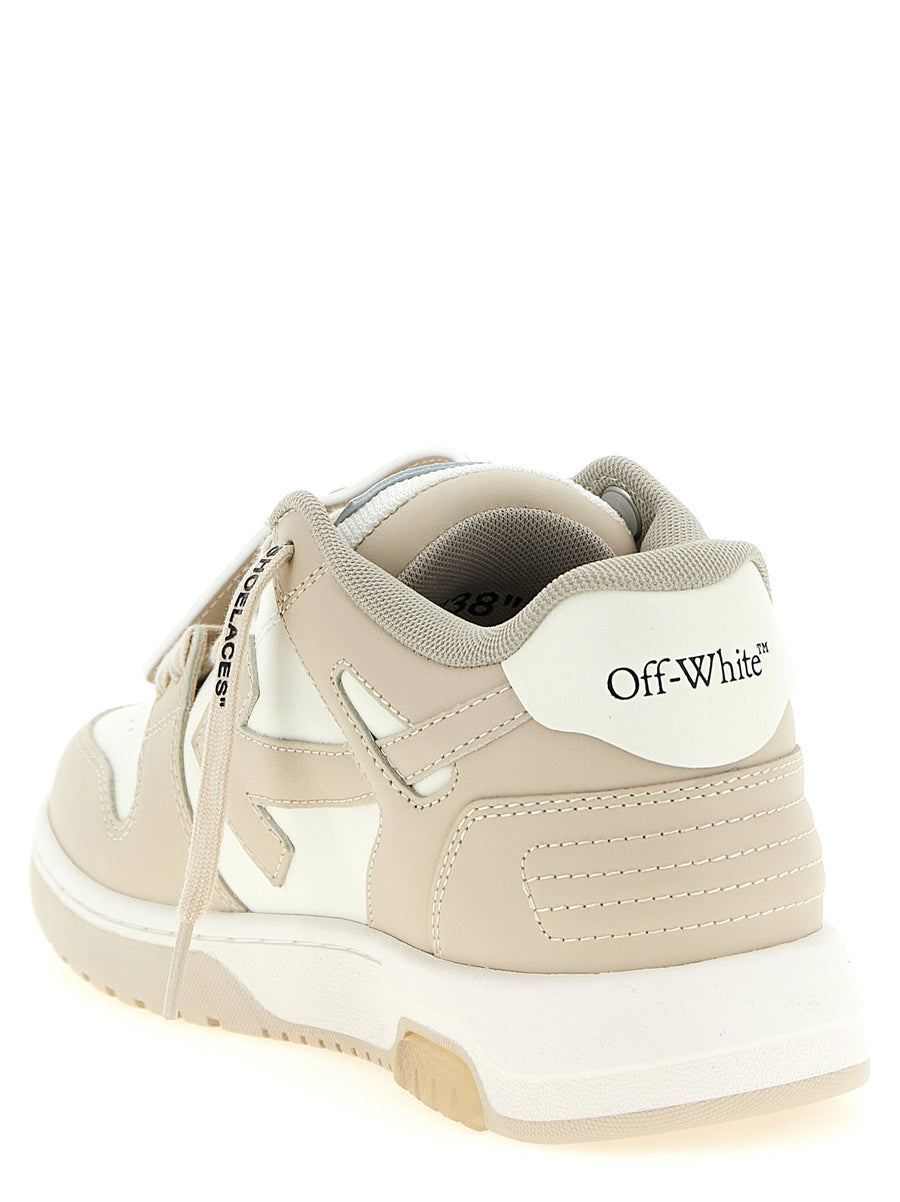 Off White Out Of Office Sneakers Beige Calfskin Leather Low Top