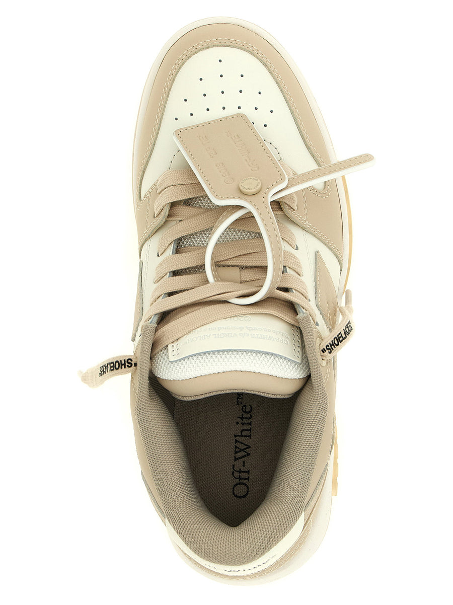 Off White Out Of Office Sneakers Beige Calfskin Leather Low Top
