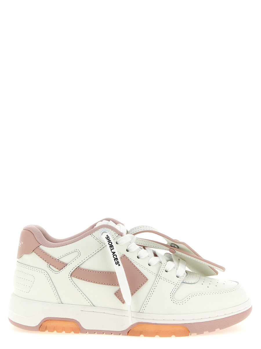 Off White Out Of Office Pink Calfskin Leather Sneakers For Women