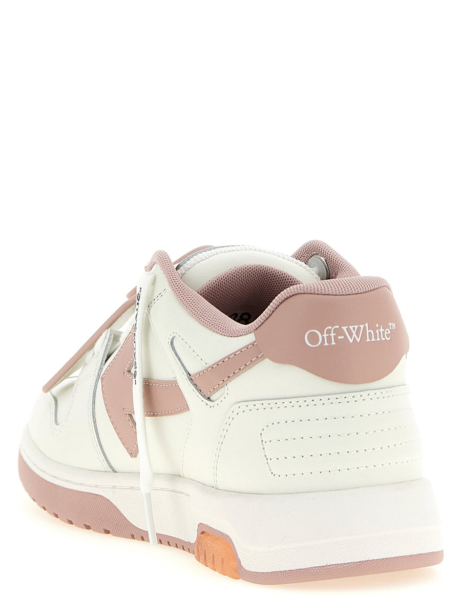Off White Out Of Office Pink Calfskin Leather Sneakers For Women