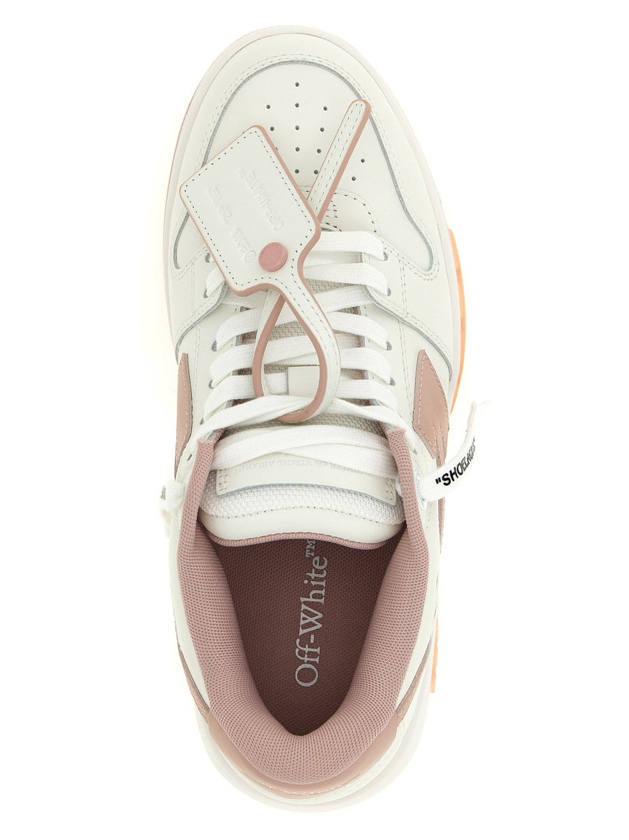 Off White Out Of Office Pink Calfskin Leather Sneakers For Women