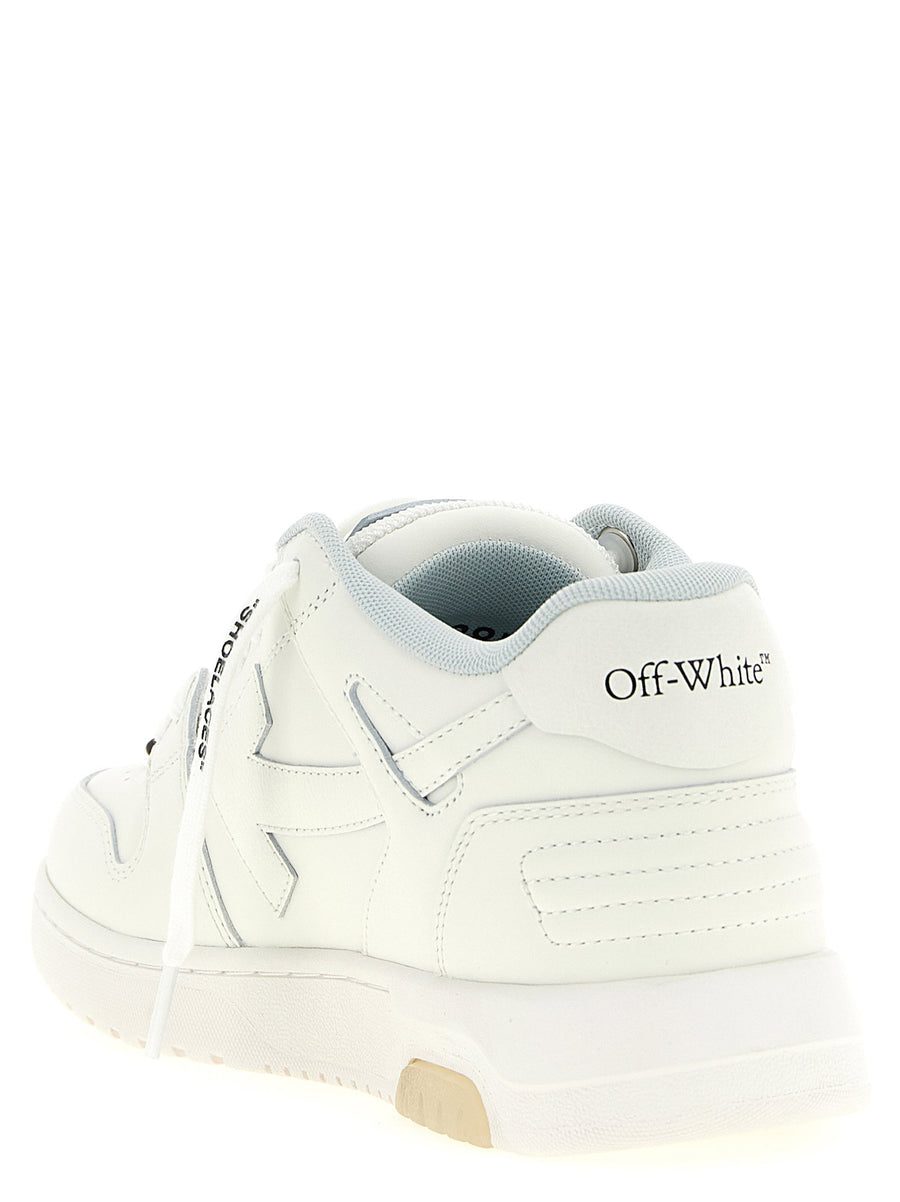 Off White Out Of Office For Walking Sneakers White Black Calfskin Leather Women