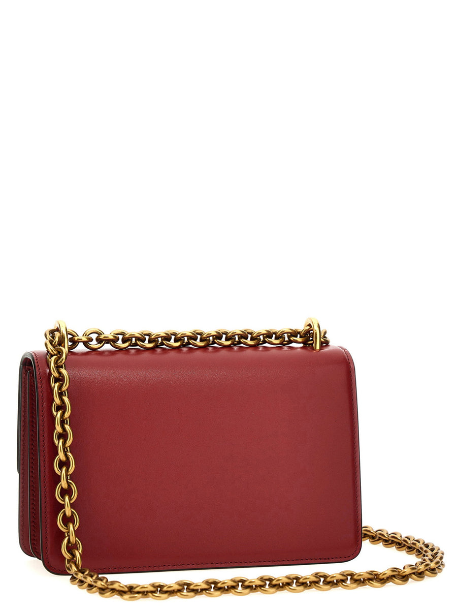 Valentino Garavani Vain Shoulder Bag Red Calfskin Magnetic Flap V Logo Icon For Women
