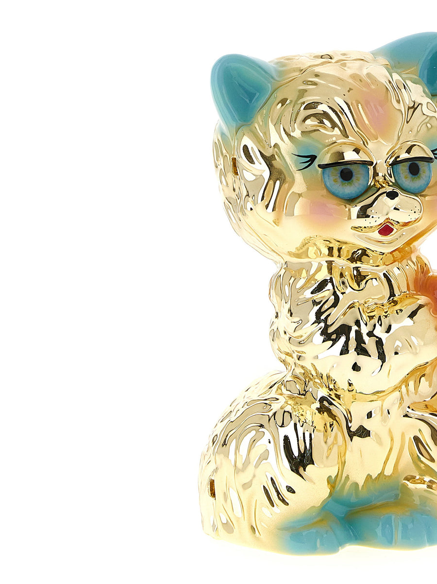 Valentino Garavani Minaudiere Le Chat De La Maison Hand Painted Gold Statement Clutch With Removable Chain For Women