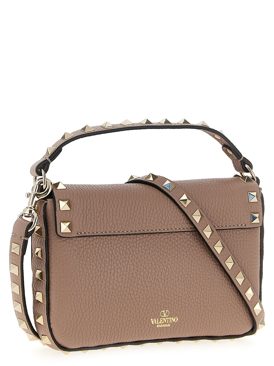 Valentino Garavani Rockstud Mini Handbag Pink Calfskin Leather