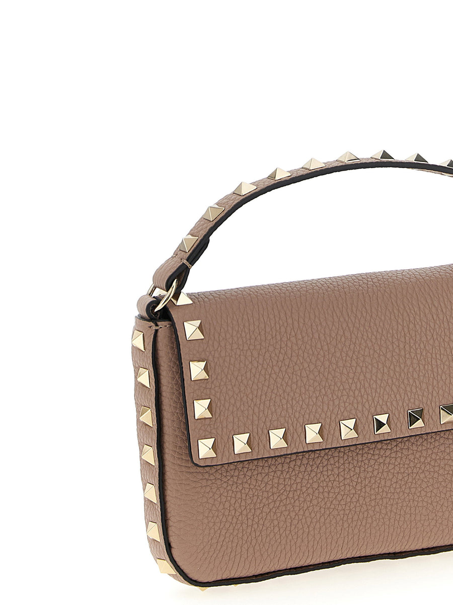 Valentino Garavani Rockstud Mini Handbag Pink Calfskin Leather