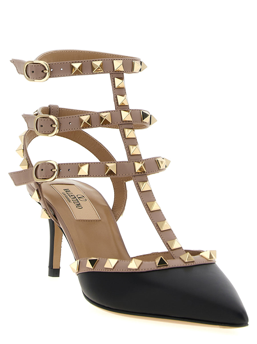 Valentino Garavani Rockstud Luxurious Multicolor Leather Pumps For Women With Adjustable Straps