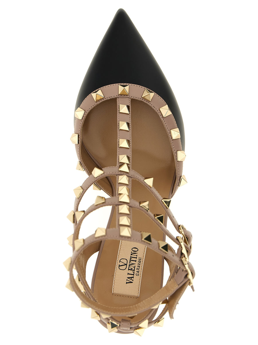Valentino Garavani Rockstud Luxurious Multicolor Leather Pumps For Women With Adjustable Straps