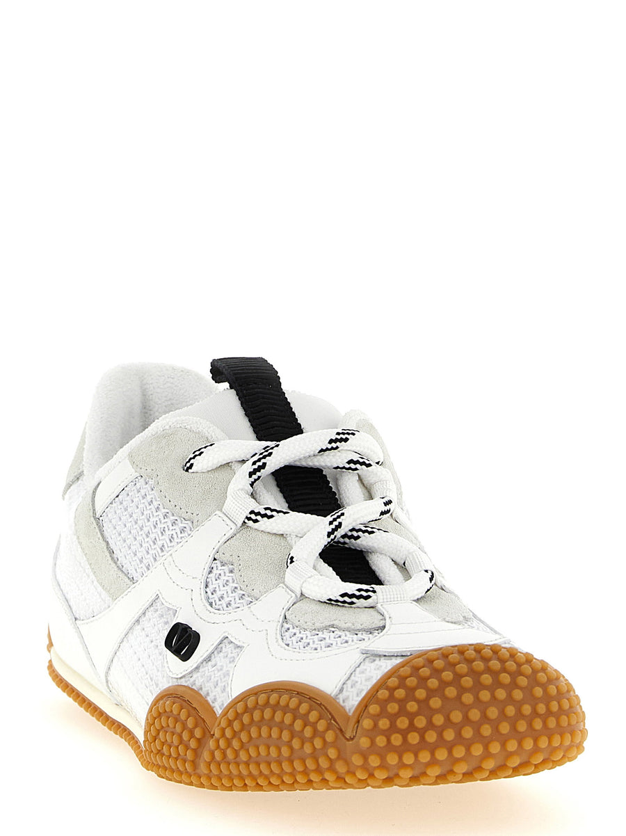 Valentino Garavani Amphibia Sneakers for Women Premium Calfskin Leather in White with Everyday Comfort